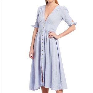 FreePeople Love Of My Life Button Front Midi Dress